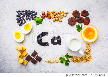 Healthy products sources of calcium. 46393201