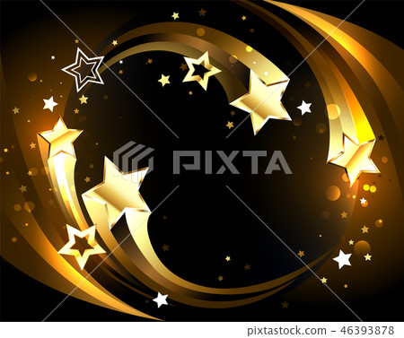 Glowing background with golden comets 46393878