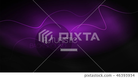 Neon lines wave background. Abstract composition 46393934