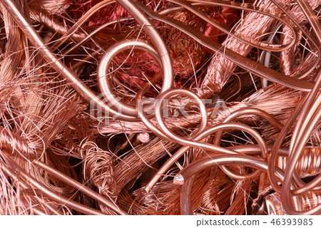 Closeup of copper wire raw materials 46393985