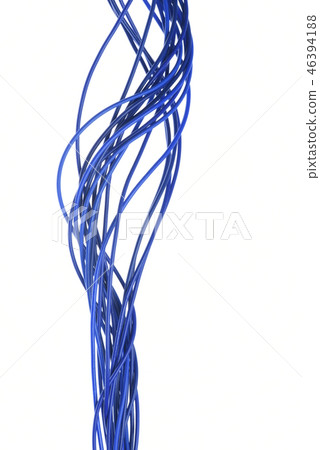 Electric cable wire isolated on white background 46394188
