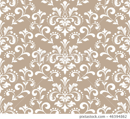 Floral pattern. Vintage wallpaper in the Baroque Floral pattern. Vintage wallpaper in the Baroque 46394862