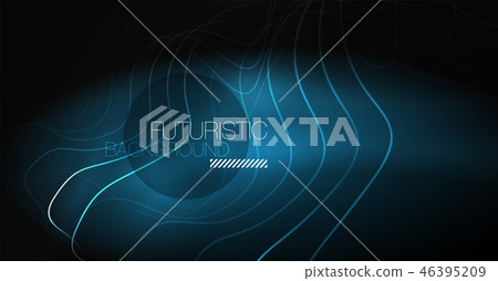 Neon lines wave background. Abstract composition Neon lines wave background. Abstract composition 46395209