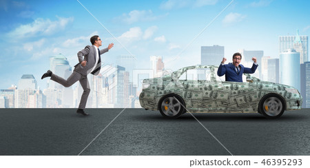 Businessman in the business concept with dollar car Businessman in the business concept with dollar car 46395293