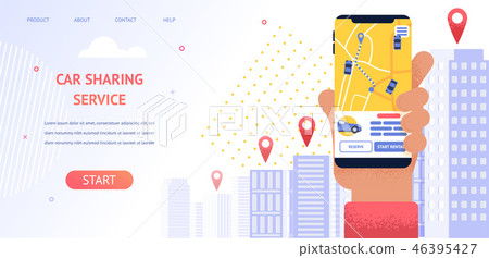 Banner Illustration Navigation Location Rental Car Stock