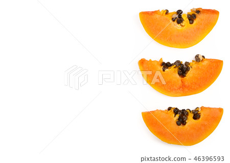 ripe slice papaya isolated on a white background with copy space for your text. Top view. Flat lay 46396593