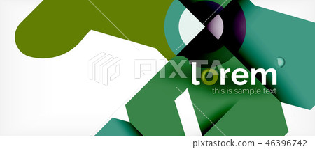 Geometric colorful shapes composition abstract background. Minimal dynamic design 46396742