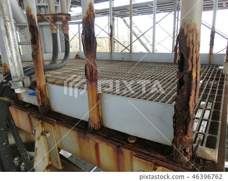 Corrosion due to rusting of iron parts 46396762