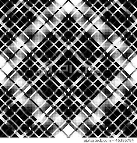Check black white plaid seamless pattern 46396794