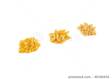 different types of pasta isolated on white background. 46396856