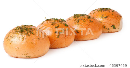 garlic bread isolated on white 46397439