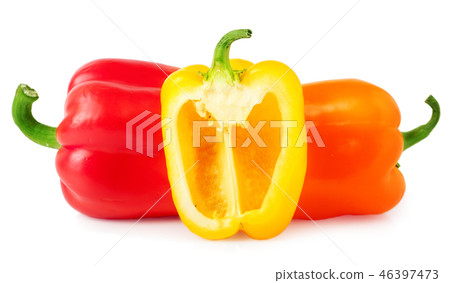 bell peppers with half isolated on white bell peppers with half isolated on white 46397473