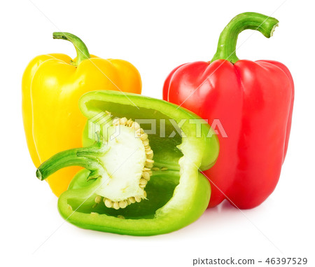 bell peppers with half isolated on white bell peppers with half isolated on white 46397529