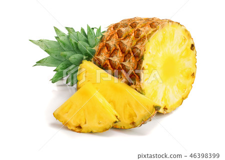 pineapple with slices isolated on white background pineapple with slices isolated on white background 46398399