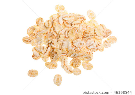 oat flakes isolated on white background. Top view oat flakes isolated on white background. Top view 46398544