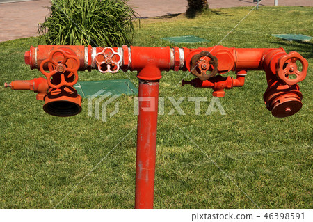Red old fire hydrant in Italy Europe 46398591