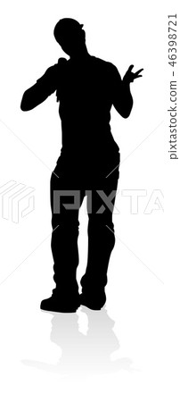 Singer Pop Country or Rock Star Silhouette Singer Pop Country or Rock Star Silhouette 46398721