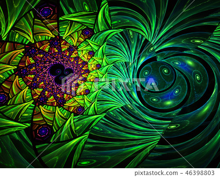 Geometric design. Mosaic Stained glass texture 46398803