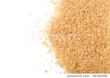 brown sugar isolated on white background with copy space for your text. Top view. Flat lay 46398896
