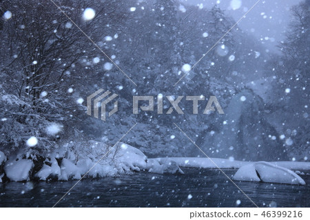 Waterfall of the law of winter 46399216