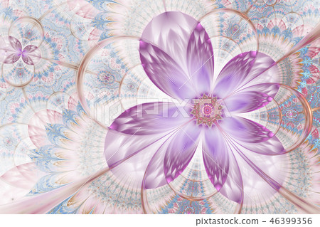 Decorative glossy flower digital artwork graphic. Decorative glossy flower digital artwork graphic. 46399356