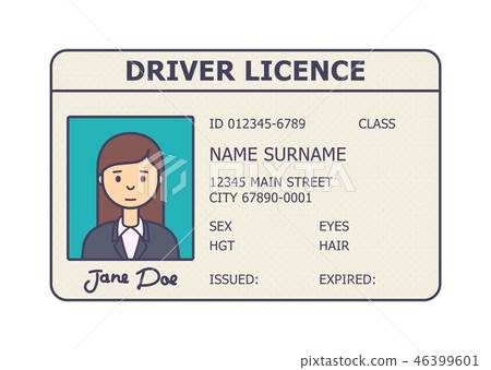 Car driver licence. Driver licence card. 46399601