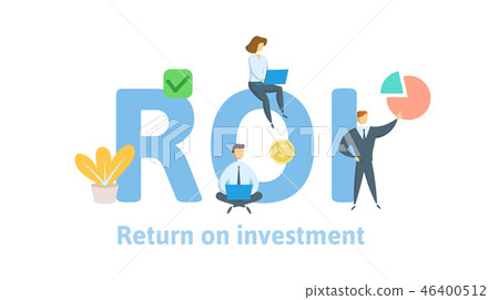 ROI, Return On Investment. Concept with keywords, letters, and icons. Flat vector illustration ROI, Return On Investment. Concept with keywords, letters, and icons. Flat vector illustration 46400512