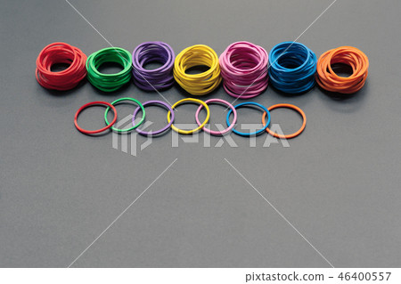 Teamwork concept. group of colorful rubber band Teamwork concept. group of colorful rubber band 46400557