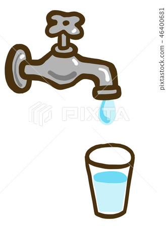 Water tap faucet cup water vector Water tap faucet cup water vector 46400681