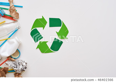 Protect the environment. Crumple foil, paper and plastic 46401566