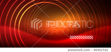 Neon glowing techno lines, hi-tech futuristic abstract background template with square shapes Neon glowing techno lines, hi-tech futuristic abstract background template with square shapes 46402582