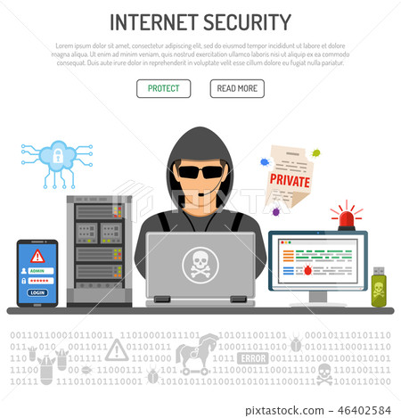 Cyber Crime, Hacking, Internet Security Concept Cyber Crime, Hacking, Internet Security Concept 46402584