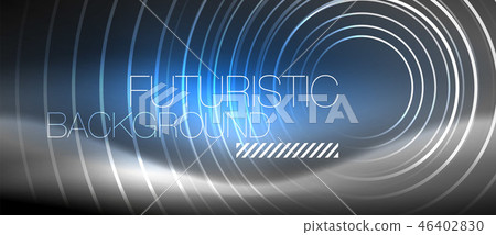 Neon circles abstract background, shiny lines Neon circles abstract background, shiny lines 46402830