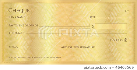 Cheque Check Chequebook Template Guilloche Patt Stock