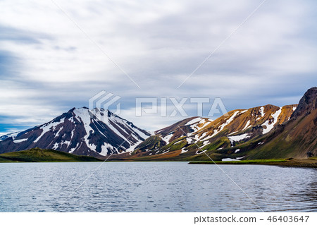 View of colorful volcanic mountain 46403647