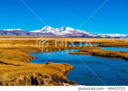 Natural view of beautiful Mongolian snow mountain 46403723
