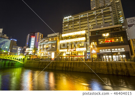 Night view of Horikawa Nayabashi in Nagoya City, Aichi Prefecture 46404015
