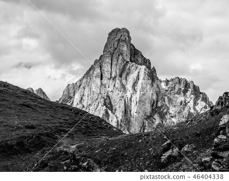 Passo Giau with Mount Gusela on the background, Dolomites, or Dolomiti Mountains, Italy Passo Giau with Mount Gusela on the background, Dolomites, or Dolomiti Mountains, Italy 46404338