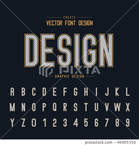 Line font and alphabet vector, Letter typeface Line font and alphabet vector, Letter typeface 46405350