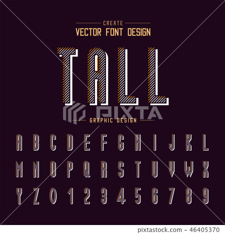 Font and alphabet vector Line tall typeface letter Font and alphabet vector Line tall typeface letter 46405370