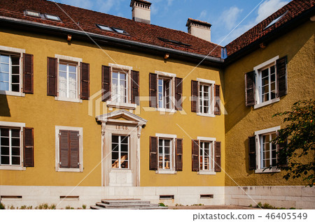 Vintage buildiing of La Chaux de Fonds Switzerland 46405549