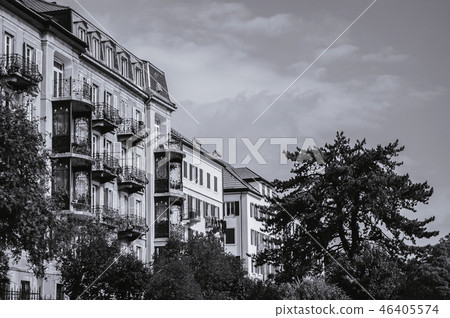 Vintage buildiing of La Chaux de Fonds Switzerland 46405574