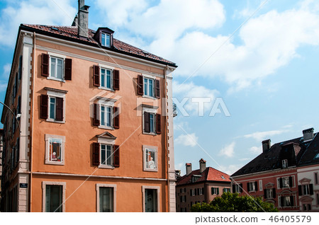 Vintage buildiing of La Chaux de Fonds Switzerland 46405579