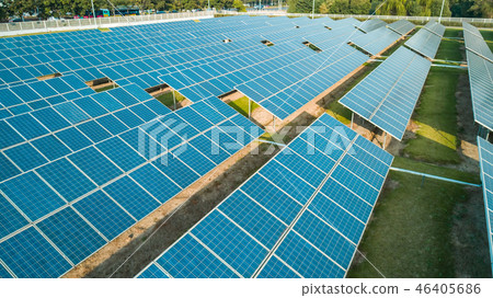 Aerial view of solar energy panels, solar panels, Solar power plants. Aerial view of solar energy panels, solar panels, Solar power plants. 46405686