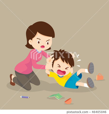 Mother handle angry boy Mother handle angry boy 46405846