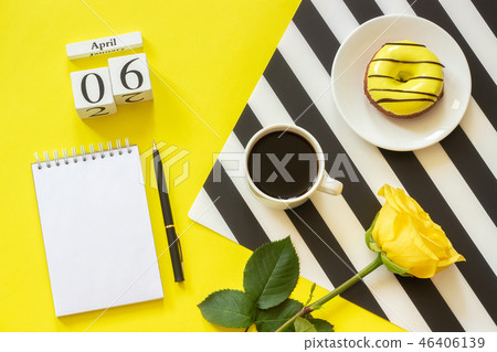 Wooden cubes calendar April 6th. Wooden cubes calendar April 6th. 46406139