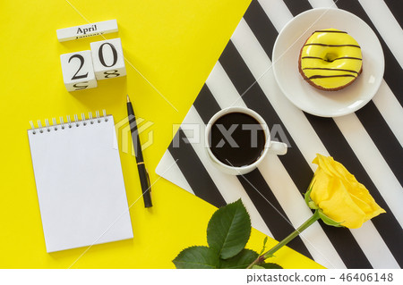 Wooden cubes calendar April 20th.  46406148