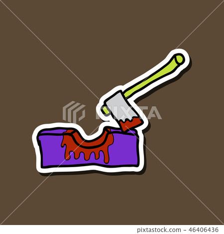 Wooden axe isolated on background. Element for woodworking or lumberjack emblem or icon. Realistic 46406436