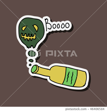 Vector illustration of ghost, phantom silhouette isolated on background. Halloween spooky monster 46406584