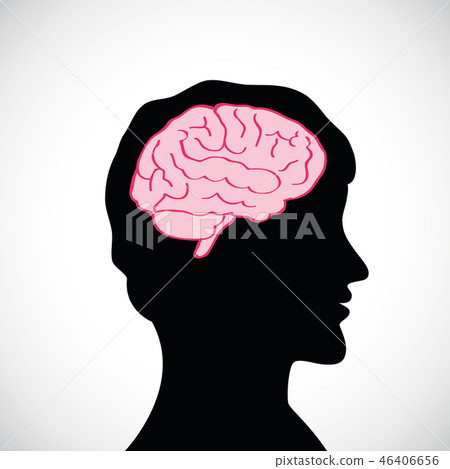 man with big brain silhouette man with big brain silhouette 46406656